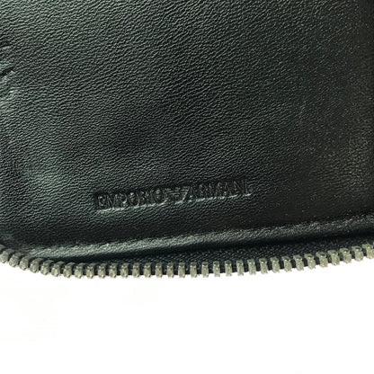 【ジャンク品】【メンズ】 EMPORIO ARMANI エンポリオ・アルマーニ ラウンド ファスナー ウォレット 長財布 200-260908-na-17-tagh カラー：ブラック 万代Net店