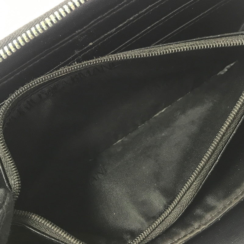 【ジャンク品】【メンズ】 EMPORIO ARMANI エンポリオ・アルマーニ ラウンド ファスナー ウォレット 長財布 200-260908-na-17-tagh カラー：ブラック 万代Net店