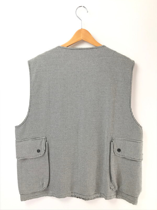 【中古品】【メンズ】 STUSSY ステューシー HOUNDSTOOTH WORK VEST HOUNDSTOOTH 115517 千鳥柄 ワーク ベスト トップス 142-260819-rt-32-tag サイズ：L カラー：ホワイト/ブラック 万代Net店