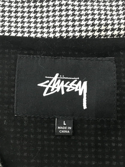 【中古品】【メンズ】 STUSSY ステューシー HOUNDSTOOTH WORK VEST HOUNDSTOOTH 115517 千鳥柄 ワーク ベスト トップス 142-260819-rt-32-tag サイズ：L カラー：ホワイト/ブラック 万代Net店