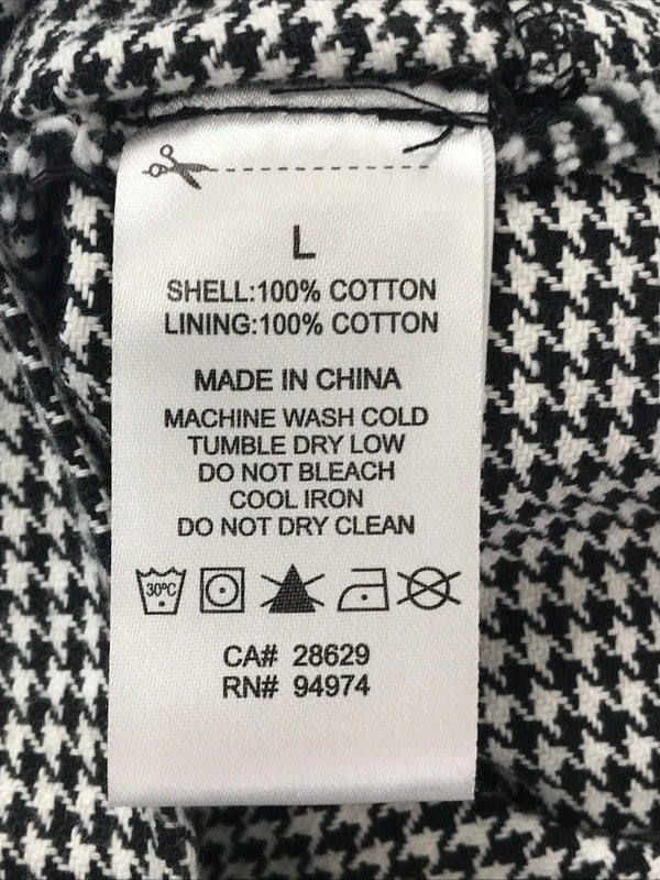 【中古品】【メンズ】 STUSSY ステューシー HOUNDSTOOTH WORK VEST HOUNDSTOOTH 115517 千鳥柄 ワーク ベスト トップス 142-260819-rt-32-tag サイズ：L カラー：ホワイト/ブラック 万代Net店