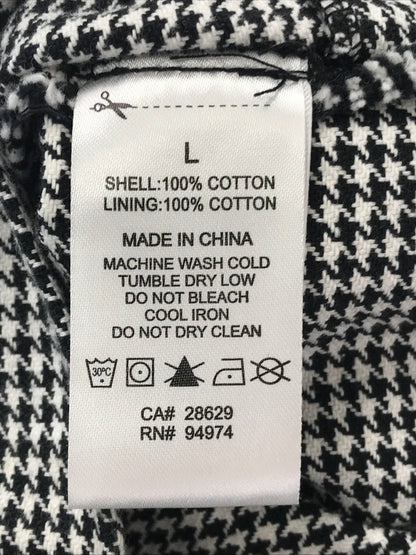 【中古品】【メンズ】 STUSSY ステューシー HOUNDSTOOTH WORK VEST HOUNDSTOOTH 115517 千鳥柄 ワーク ベスト トップス 142-260819-rt-32-tag サイズ：L カラー：ホワイト/ブラック 万代Net店