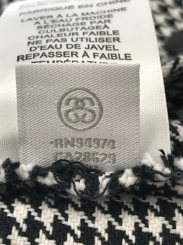 【中古品】【メンズ】 STUSSY ステューシー HOUNDSTOOTH WORK VEST HOUNDSTOOTH 115517 千鳥柄 ワーク ベスト トップス 142-260819-rt-32-tag サイズ：L カラー：ホワイト/ブラック 万代Net店