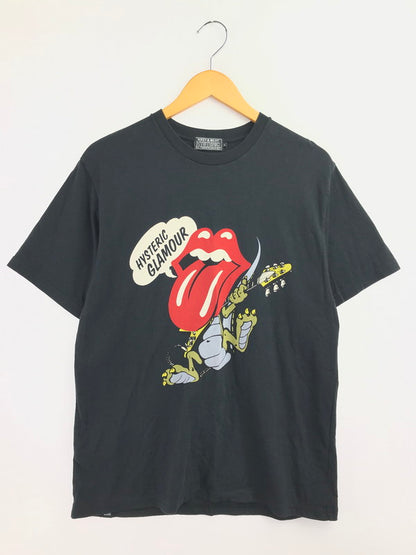 【中古品】【メンズ】 HYSTERIC GLAMOUR ヒステリックグラマー THE ROLLING STONES TOUNGE DINOSAUR T-SHIRT 02253CT10 半袖Tシャツ トップス 140-260818-rt-43-tag カラー：ブラック 万代Net店