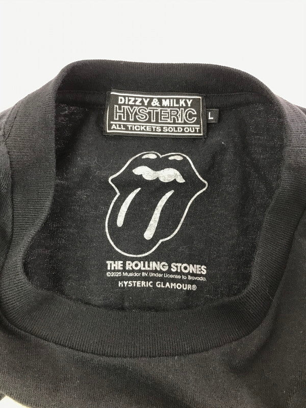 【中古品】【メンズ】 HYSTERIC GLAMOUR ヒステリックグラマー THE ROLLING STONES TOUNGE DINOSAUR T-SHIRT 02253CT10 半袖Tシャツ トップス 140-260818-rt-43-tag カラー：ブラック 万代Net店
