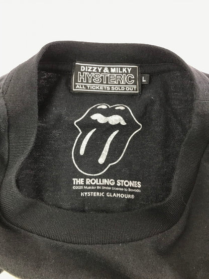 【中古品】【メンズ】 HYSTERIC GLAMOUR ヒステリックグラマー THE ROLLING STONES TOUNGE DINOSAUR T-SHIRT 02253CT10 半袖Tシャツ トップス 140-260818-rt-43-tag カラー：ブラック 万代Net店