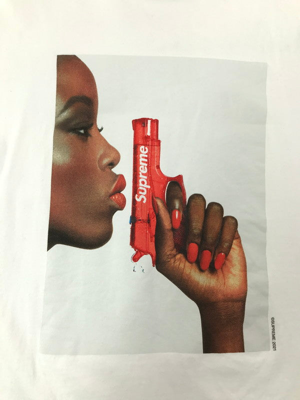 【中古品】【メンズ】 SUPREME シュプリーム 21SS WATER PISTOL TEE WHITE ウォーターピストル Tシャツ 半袖Tシャツ トップス 149-260829-rt-52-tagh サイズ：L カラー：ホワイト 万代Net店