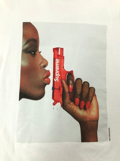【中古品】【メンズ】 SUPREME シュプリーム 21SS WATER PISTOL TEE WHITE ウォーターピストル Tシャツ 半袖Tシャツ トップス 149-260829-rt-52-tagh サイズ：L カラー：ホワイト 万代Net店