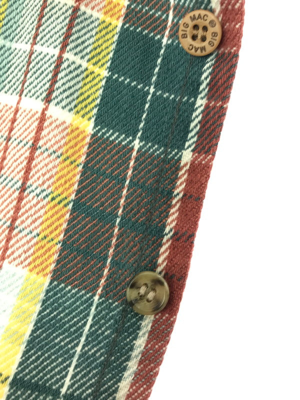 【中古品】【メンズ】 BIG MAC ビックマック 70's CHECK FLANNEL SHIRT 衿芯 70年代 チェック フランネル シャツ トップス 146-260820-rt-28-tag カラー：レッド系 万代Net店