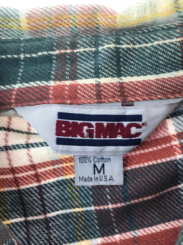 【中古品】【メンズ】 BIG MAC ビックマック 70's CHECK FLANNEL SHIRT 衿芯 70年代 チェック フランネル シャツ トップス 146-260820-rt-28-tag カラー：レッド系 万代Net店