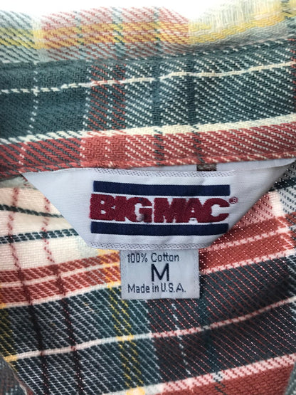 【中古品】【メンズ】 BIG MAC ビックマック 70's CHECK FLANNEL SHIRT 衿芯 70年代 チェック フランネル シャツ トップス 146-260820-rt-28-tag カラー：レッド系 万代Net店