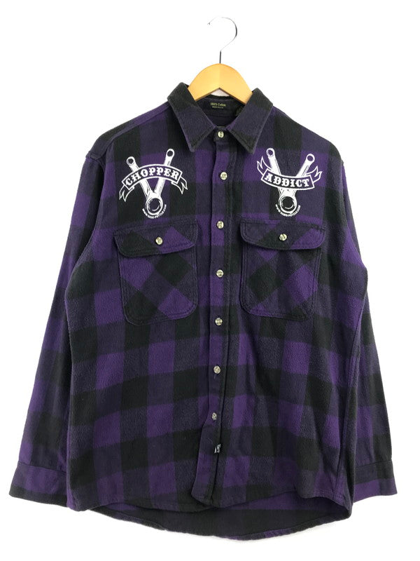 【現状渡し品】【メンズ】 OSHKOSH オシュコシュ 90's FLANNEL SHIRT 衿芯 90年代 フランネル シャツ 長袖シャツ トップス 146-260820-rt-29-tag カラー：パープル/ブラック 万代Net店
