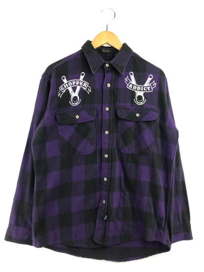 【現状渡し品】【メンズ】 OSHKOSH オシュコシュ 90's FLANNEL SHIRT 衿芯 90年代 フランネル シャツ 長袖シャツ トップス 146-260820-rt-29-tag カラー：パープル/ブラック 万代Net店