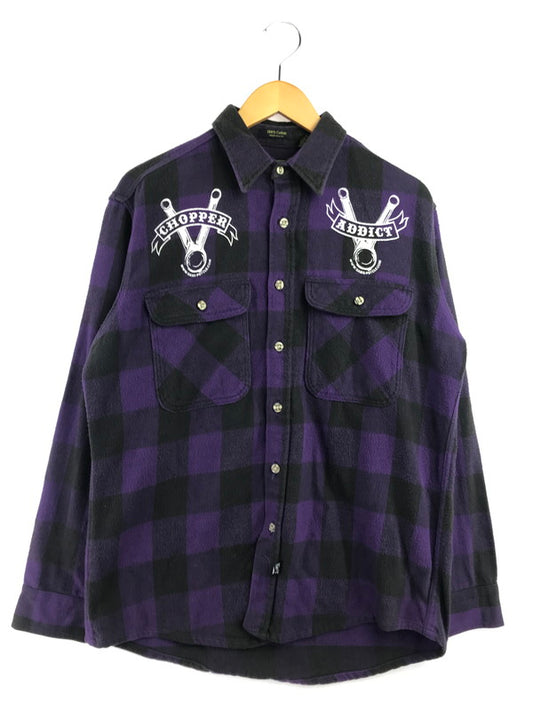 【現状渡し品】【メンズ】 OSHKOSH オシュコシュ 90's FLANNEL SHIRT 衿芯 90年代 フランネル シャツ 長袖シャツ トップス 146-260820-rt-29-tag カラー：パープル/ブラック 万代Net店
