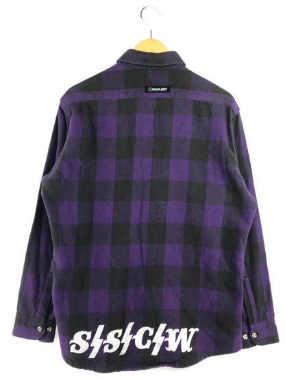 【現状渡し品】【メンズ】 OSHKOSH オシュコシュ 90's FLANNEL SHIRT 衿芯 90年代 フランネル シャツ 長袖シャツ トップス 146-260820-rt-29-tag カラー：パープル/ブラック 万代Net店