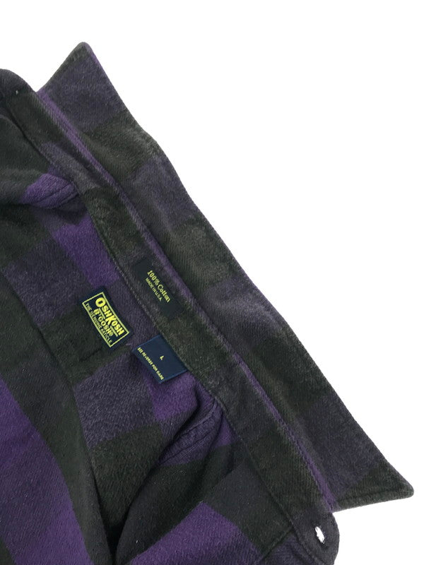 【現状渡し品】【メンズ】 OSHKOSH オシュコシュ 90's FLANNEL SHIRT 衿芯 90年代 フランネル シャツ 長袖シャツ トップス 146-260820-rt-29-tag カラー：パープル/ブラック 万代Net店