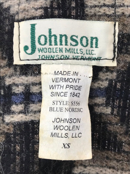 【中古品】【メンズ】 JOHNSON WOOLEN MILLS ジョンソン ウーレン ミルズ WOOL SHIRT BLUE BROWN S556 ウールシャツ 長袖シャツ トップス 146-260820-rt-30-tag カラー：ブルー系 万代Net店