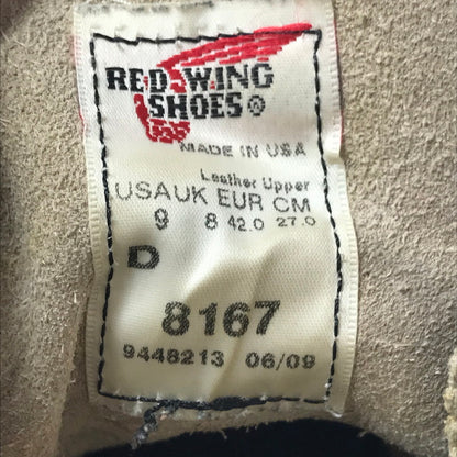 【現状渡し品】【メンズ】 RED WING レッドウィング 6-INCH CLASSIC ROUND BOOTS 8167 6インチ クラシック ラウンド ブーツ 靴 164-260913-rt-37-tagh サイズ：27cm US9D カラー：ベージュ 万代Net店