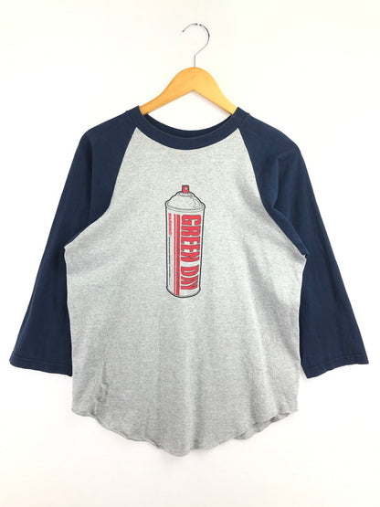 【中古品】【メンズ】 GREENDAY グリーンデイ 00S WARNING! RAGLAN T-SHIRT GRAY 2000年 七分袖 ラグラン プリント カットソー 146-260830-su-04-tagh サイズ：L カラー：グレー 万代Net店