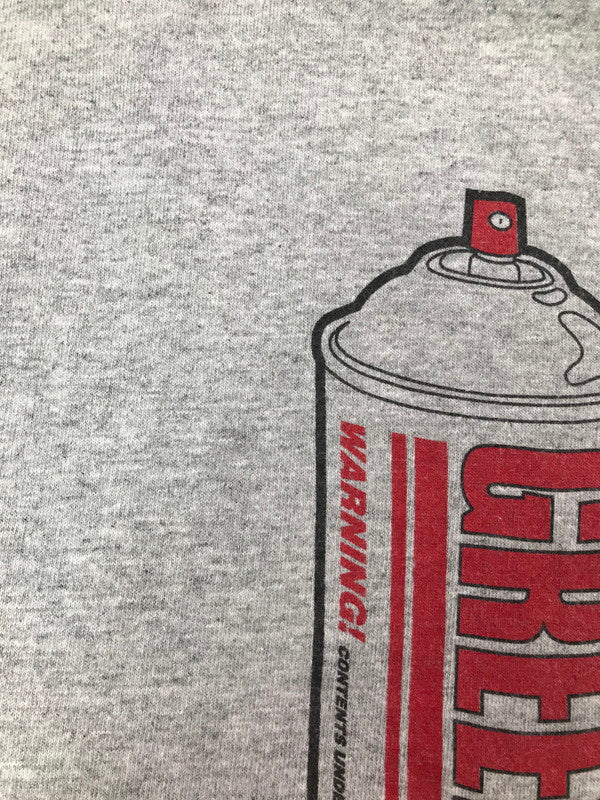 【中古品】【メンズ】 GREENDAY グリーンデイ 00S WARNING! RAGLAN T-SHIRT GRAY 2000年 七分袖 ラグラン プリント カットソー 146-260830-su-04-tagh サイズ：L カラー：グレー 万代Net店