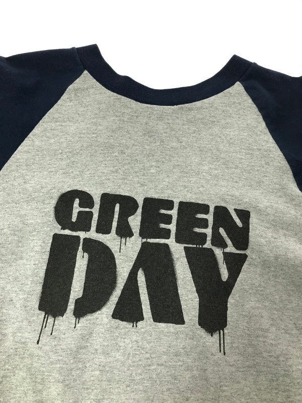 【中古品】【メンズ】 GREENDAY グリーンデイ 00S WARNING! RAGLAN T-SHIRT GRAY 2000年 七分袖 ラグラン プリント カットソー 146-260830-su-04-tagh サイズ：L カラー：グレー 万代Net店