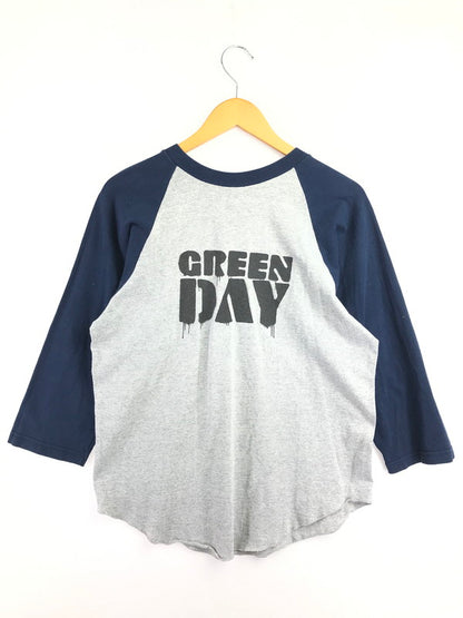 【中古品】【メンズ】 GREENDAY グリーンデイ 00S WARNING! RAGLAN T-SHIRT GRAY 2000年 七分袖 ラグラン プリント カットソー 146-260830-su-04-tagh サイズ：L カラー：グレー 万代Net店