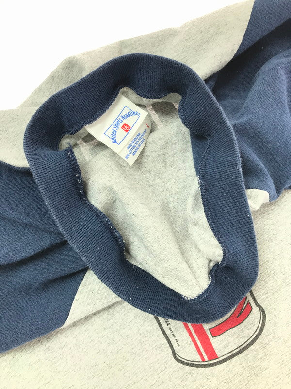 【中古品】【メンズ】 GREENDAY グリーンデイ 00S WARNING! RAGLAN T-SHIRT GRAY 2000年 七分袖 ラグラン プリント カットソー 146-260830-su-04-tagh サイズ：L カラー：グレー 万代Net店