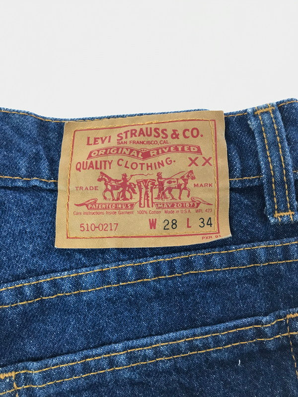 【中古品】【メンズ】 LEVI'S リーバイス 90's DENIM PANTS INDIGO 510-0217 90年代 デニムパンツ ジーンズ ボトムス 157-260829-rt-19-tagh サイズ：W28 L34 カラー：インディゴ 万代Net店