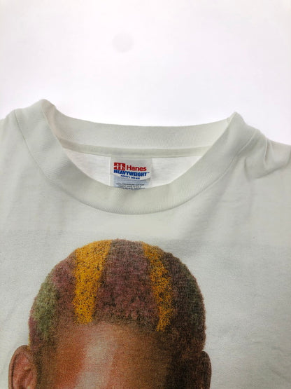 【中古品】【メンズ】 HANES ヘインズ DENNIS RODMAN GET DUNLOP T-SHIRT デニス ロッドマン ショートスリーブ Tシャツ トップス 146-260823-rt-04-tagh サイズ：L カラー：ホワイト 万代Net店