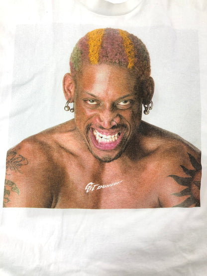 【中古品】【メンズ】 HANES ヘインズ DENNIS RODMAN GET DUNLOP T-SHIRT デニス ロッドマン ショートスリーブ Tシャツ トップス 146-260823-rt-04-tagh サイズ：L カラー：ホワイト 万代Net店