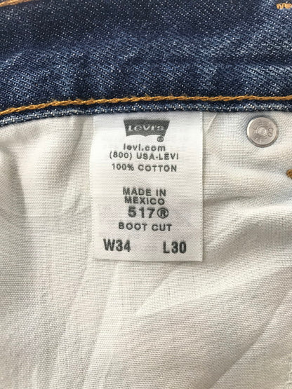 【中古品】【メンズ】 LEVI'S リーバイス 517 BOOT CUT DENIM PANTS 00517-0216 メキシコ製 ブーツ カット デニム パンツ ジーンズ 157-260829-rt-25-tagh サイズ：34×30 カラー：インディゴ 万代Net店