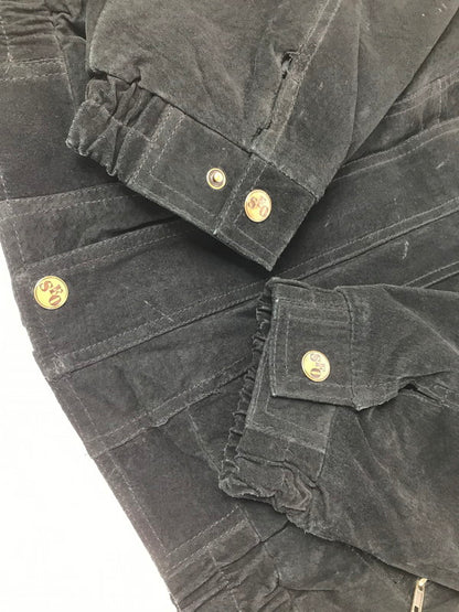【中古品】【メンズ】 SANTA FE OUTBACK サンタ フェ オートバック SUEDE LEATHER JACKET BLACK スエード レザー ジャケット アウター 146-260827-rt-11-tagh サイズ：L カラー：ブラック 万代Net店