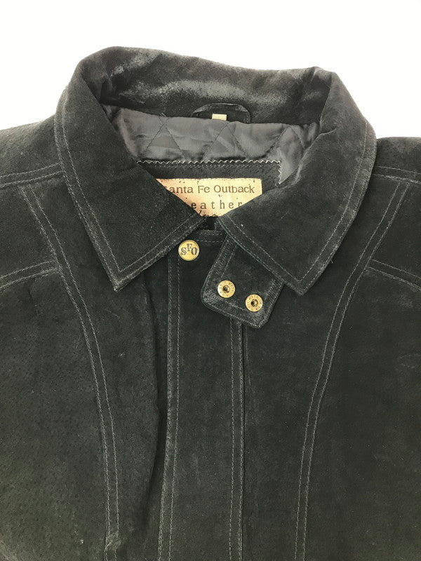 【中古品】【メンズ】 SANTA FE OUTBACK サンタ フェ オートバック SUEDE LEATHER JACKET BLACK スエード レザー ジャケット アウター 146-260827-rt-11-tagh サイズ：L カラー：ブラック 万代Net店