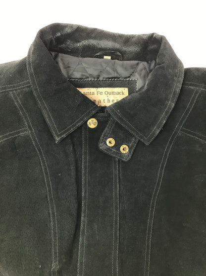 【中古品】【メンズ】 SANTA FE OUTBACK サンタ フェ オートバック SUEDE LEATHER JACKET BLACK スエード レザー ジャケット アウター 146-260827-rt-11-tagh サイズ：L カラー：ブラック 万代Net店