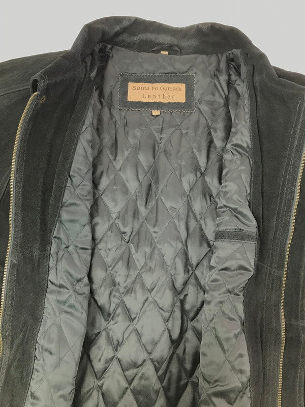 【中古品】【メンズ】 SANTA FE OUTBACK サンタ フェ オートバック SUEDE LEATHER JACKET BLACK スエード レザー ジャケット アウター 146-260827-rt-11-tagh サイズ：L カラー：ブラック 万代Net店