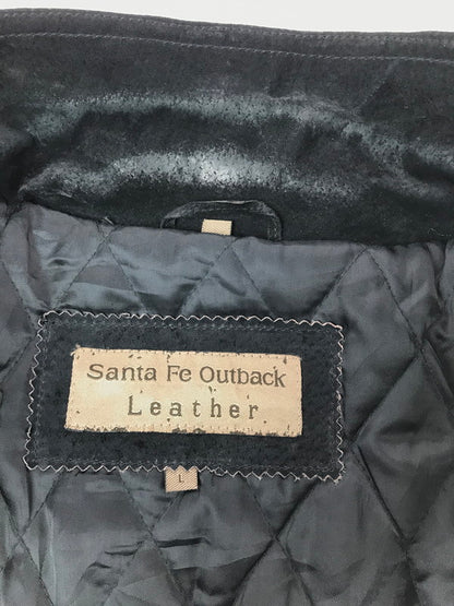 【中古品】【メンズ】 SANTA FE OUTBACK サンタ フェ オートバック SUEDE LEATHER JACKET BLACK スエード レザー ジャケット アウター 146-260827-rt-11-tagh サイズ：L カラー：ブラック 万代Net店
