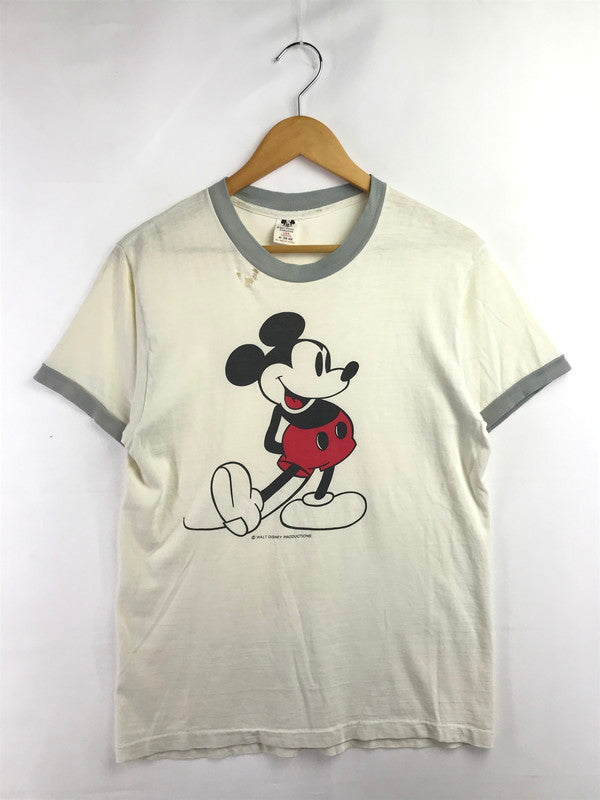 【現状渡し品】【メンズ】 WALT DISNEY PRODUCTIONS ウォルト ディズニー プロダクションズ 70's～80S's MICKEY RINGER T-SHIRT USA製 ミッキ リンガー Tシャツ 146-260825-rt-12-tagh サイズ：M カラー：ホワイト 万代Net店