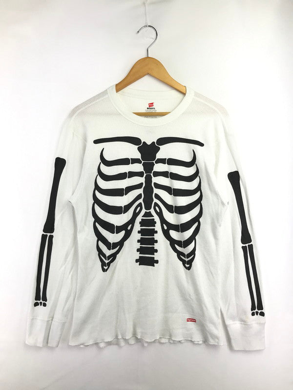 【中古品】【メンズ】 SUPREME シュプリーム × HANES ヘインズ BONES THERMAL CREW ボーン サーマル クルーネック Tシャツ トップス 149-260829-rt-57-tagh サイズ：L カラー：ホワイト 万代Net店