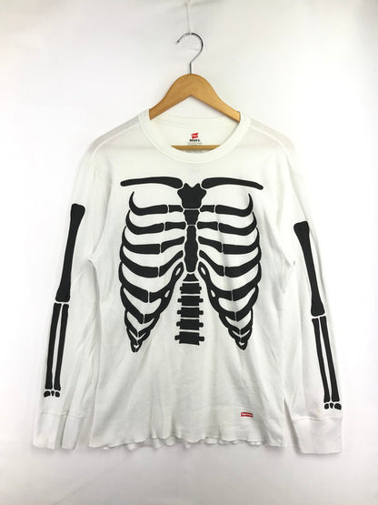 【中古品】【メンズ】 SUPREME シュプリーム × HANES ヘインズ BONES THERMAL CREW ボーン サーマル クルーネック Tシャツ トップス 149-260829-rt-57-tagh サイズ：L カラー：ホワイト 万代Net店
