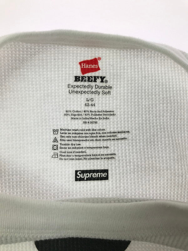 【中古品】【メンズ】 SUPREME シュプリーム × HANES ヘインズ BONES THERMAL CREW ボーン サーマル クルーネック Tシャツ トップス 149-260829-rt-57-tagh サイズ：L カラー：ホワイト 万代Net店