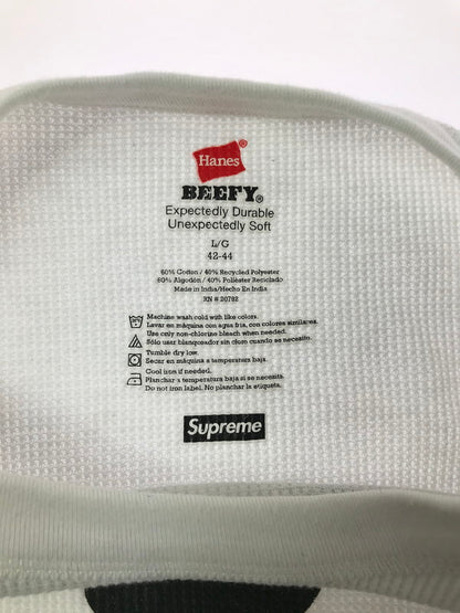 【中古品】【メンズ】 SUPREME シュプリーム × HANES ヘインズ BONES THERMAL CREW ボーン サーマル クルーネック Tシャツ トップス 149-260829-rt-57-tagh サイズ：L カラー：ホワイト 万代Net店