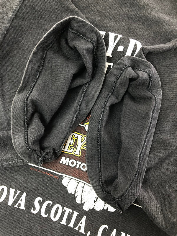 【中古品】【メンズ】 HARLEY-DAVIDSON ハレー ダビッドソン 90's EAGLE BAR SHIELD LOGO T-SHIRT USA製 イーグル バー シールド ロゴ Tシャツ 146-260823-rt-01-tagh サイズ：L カラー：ブラック 万代Net店