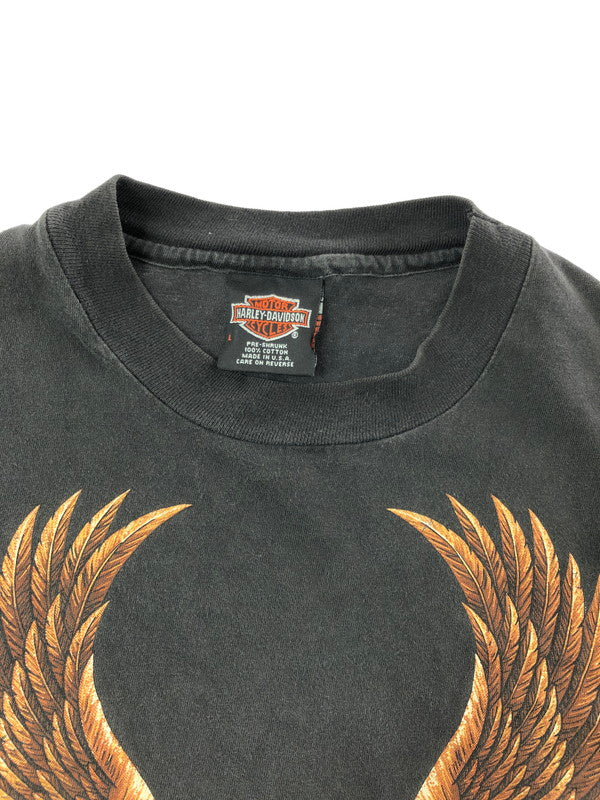 【中古品】【メンズ】 HARLEY-DAVIDSON ハレー ダビッドソン 90's EAGLE BAR SHIELD LOGO T-SHIRT USA製 イーグル バー シールド ロゴ Tシャツ 146-260823-rt-01-tagh サイズ：L カラー：ブラック 万代Net店