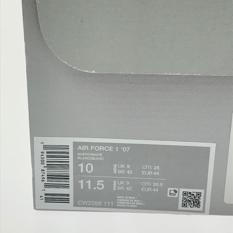 【中古美品】【メンズ】 NIKE ナイキ AIR FORCE 1 LOW '07 WHITE WHITE CW2288-111 エア フォース 1 ロー 07 スニーカー 靴 160-260830-rt-09-tagh サイズ：28cm US10 カラー：WHITE/WHITE 万代Net店