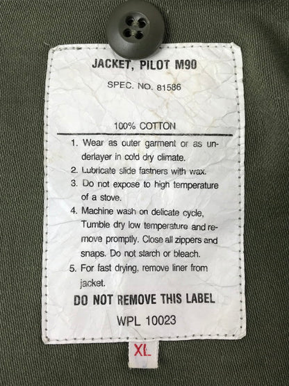 【現状渡し品】【メンズ】 VINTAGE ヴィンテージ PILOT M90 FLIGHT JACKET 81586 SCOVILLジッパー パイロット エム90 フライト ジャケット アウター 146-260826-rt-29-tagh サイズ：XL カラー：カーキ 万代Net店