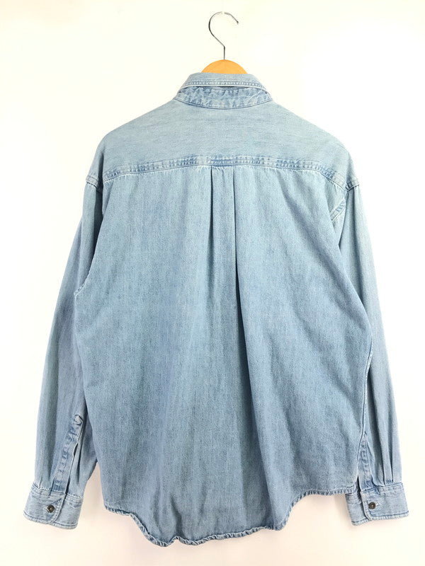 【中古品】【メンズ】 L.L.BEAN エルエルビーン 90's L/S DENIM SHIRT カナダ製 90年代 ロングスリーブ デニム シャツ 長袖シャツ トップス 146-260917-rt-33-tagh サイズ：L カラー：ライトインディゴ 万代Net店