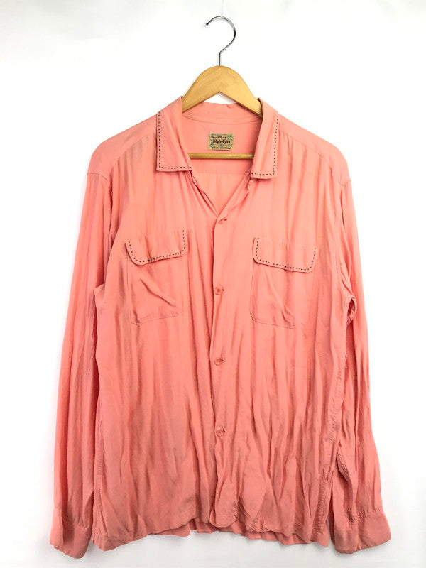 【現状渡し品】【メンズ】 STYLE EYES スタイル アイズ SADDLE STITCH RAYON SHIRT PINK サドル ステッチ レーヨン シャツ 145-260826-rt-21-tagh サイズ：L カラー：ピンク 万代Net店