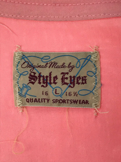 【現状渡し品】【メンズ】 STYLE EYES スタイル アイズ SADDLE STITCH RAYON SHIRT PINK サドル ステッチ レーヨン シャツ 145-260826-rt-21-tagh サイズ：L カラー：ピンク 万代Net店