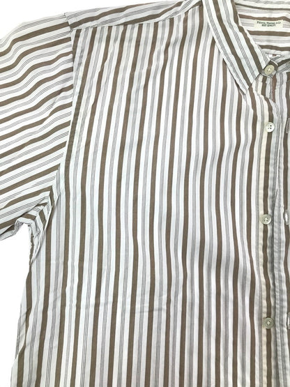 【中古品】【メンズ】 PHIGVEL MAKERS&CO フィグベル STRIPE L/S SHIRT PMAG-LS01 ストライプ ロングスリーブ シャツ 長袖シャツ トップス 140-260829-rt-03-tagh サイズ：4 カラー：ホワイト/ブラウン 万代Net店