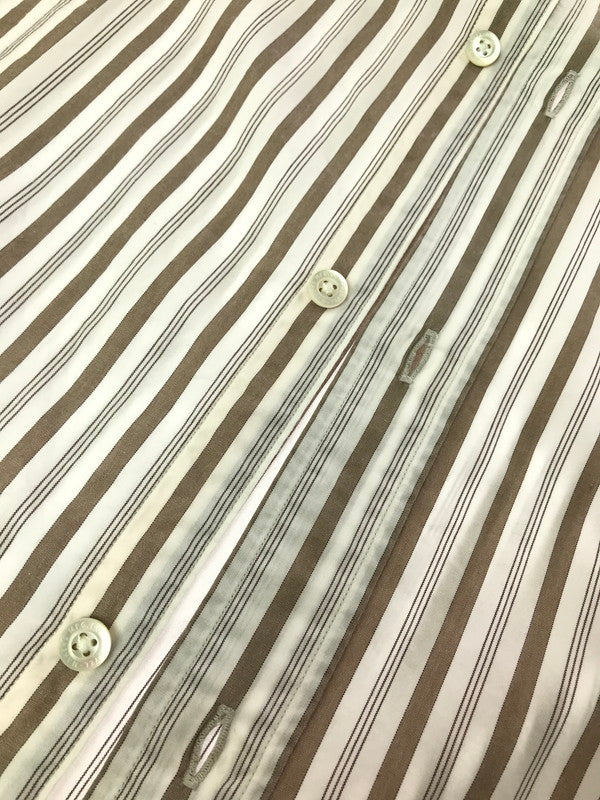 【中古品】【メンズ】 PHIGVEL MAKERS&CO フィグベル STRIPE L/S SHIRT PMAG-LS01 ストライプ ロングスリーブ シャツ 長袖シャツ トップス 140-260829-rt-03-tagh サイズ：4 カラー：ホワイト/ブラウン 万代Net店